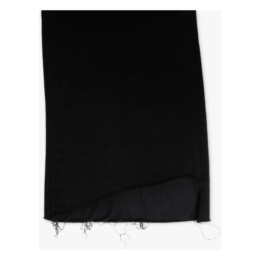 Mother Zwarte Step Fray Denim Broek Black Dames
