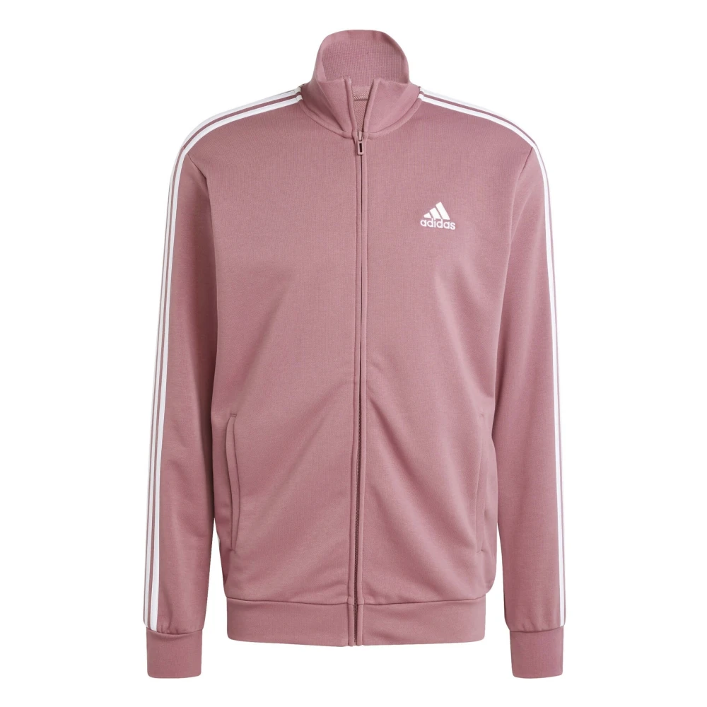 Adidas Basic 3-Stripes French Terry Tracksuit Pink Heren