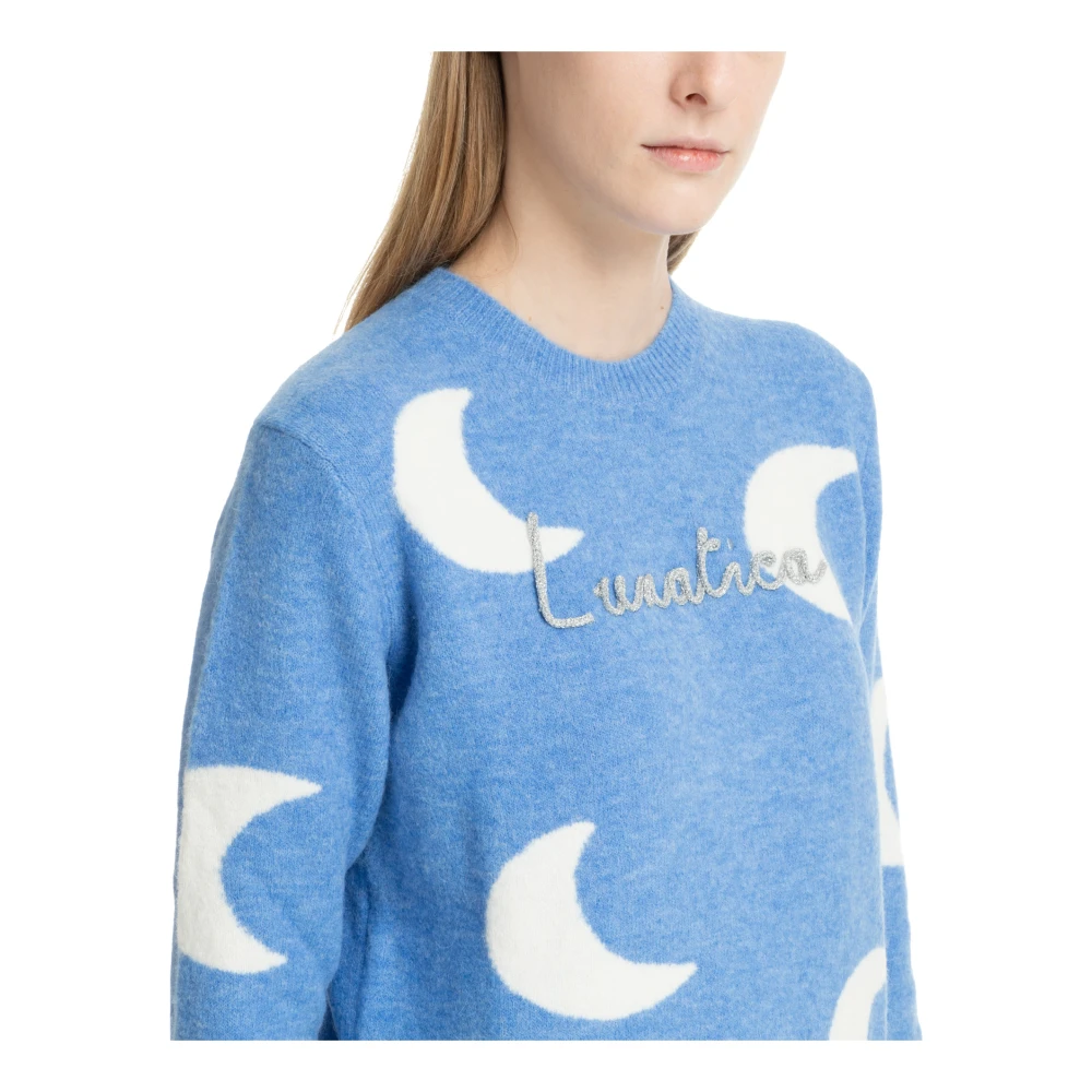 MC2 Saint Barth Abstract Multicolor Geborduurde Sweater Blue Dames