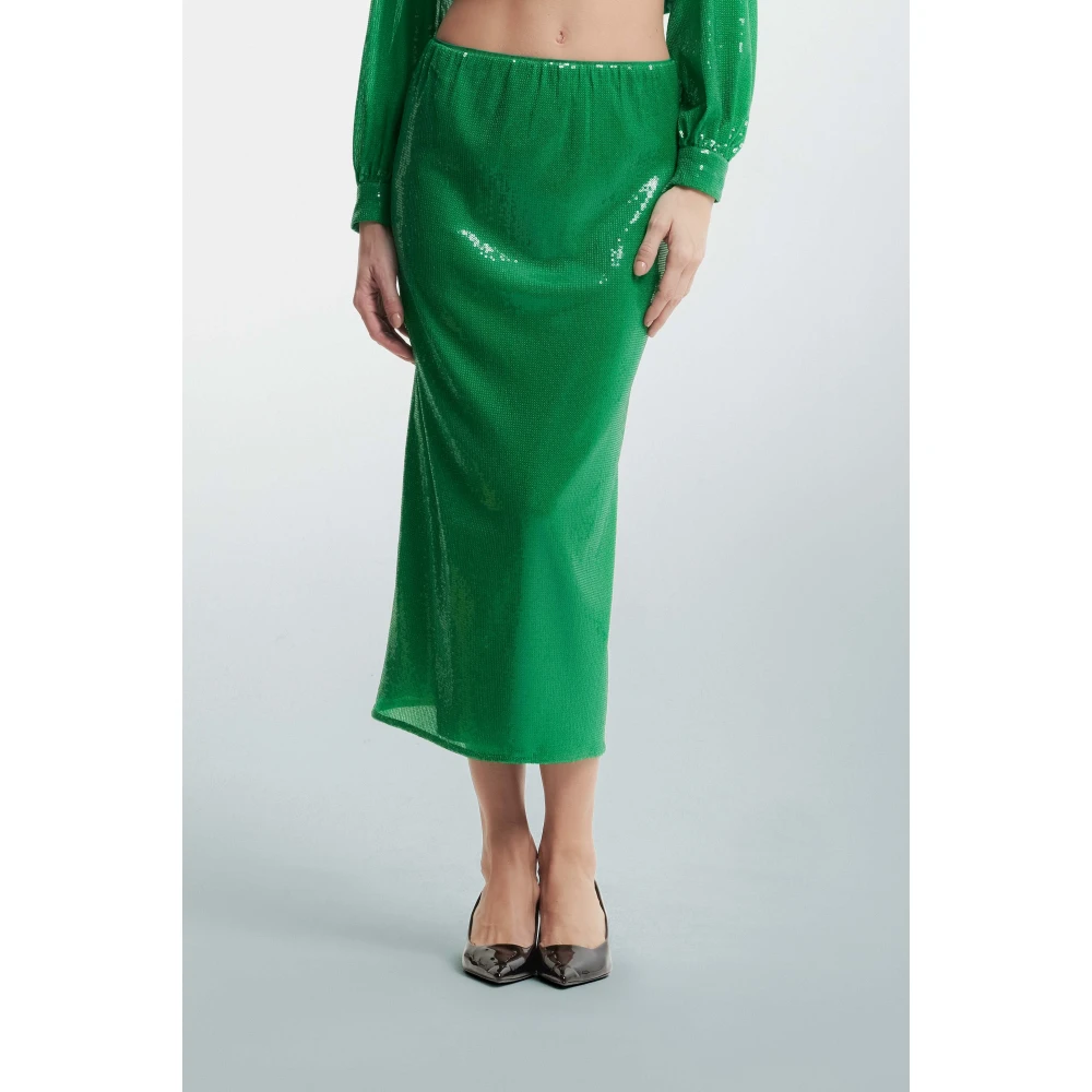 Kocca Pailletten Lange Rok Green Dames