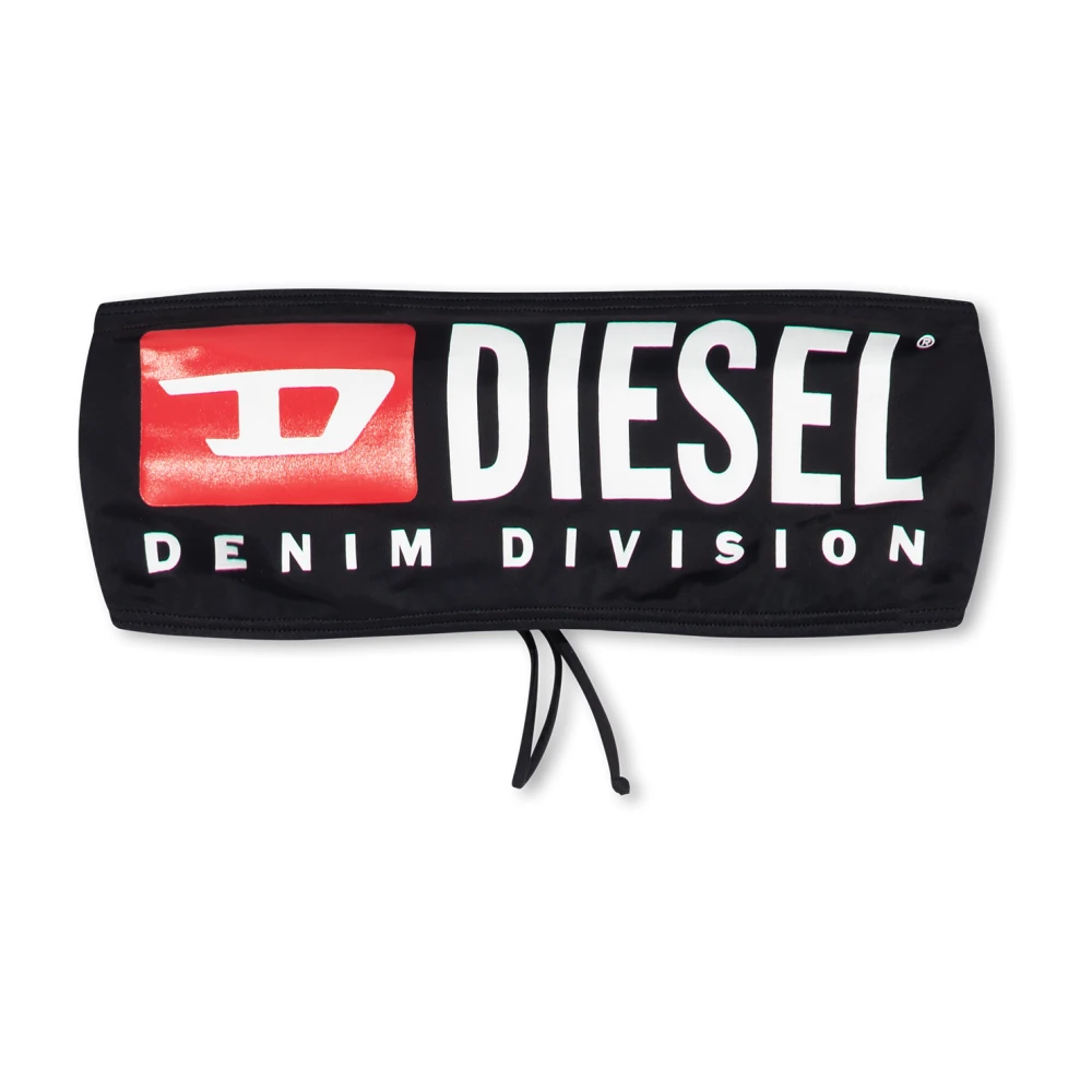 Diesel Bandeau bikini top with maxi logo Black Dames