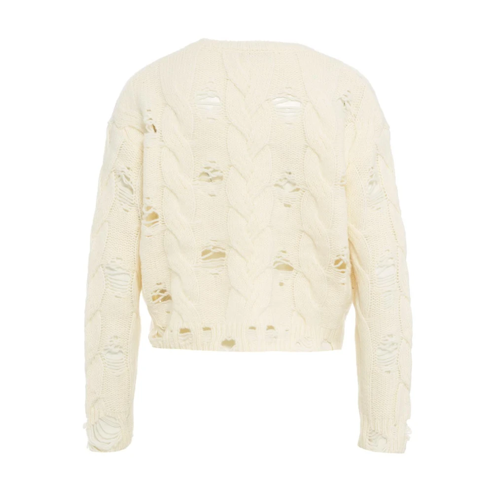 Kaos Witte Open Gebreide Trui Aw24 White Dames