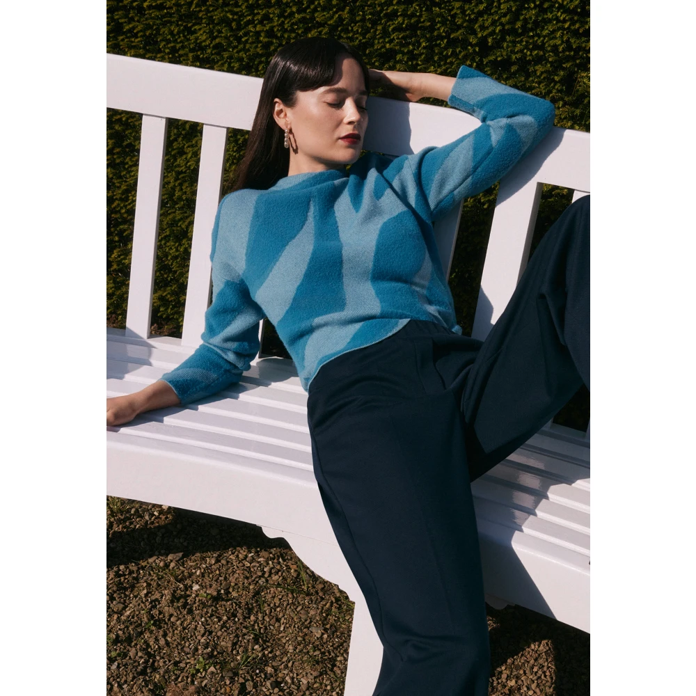 Betty & Co Gebreide trui met jacquard Blue Dames