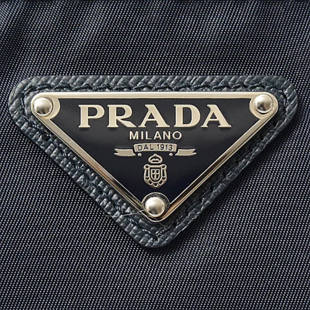 Prada Vintage Pre-owned Canvas clutches Blue Dames