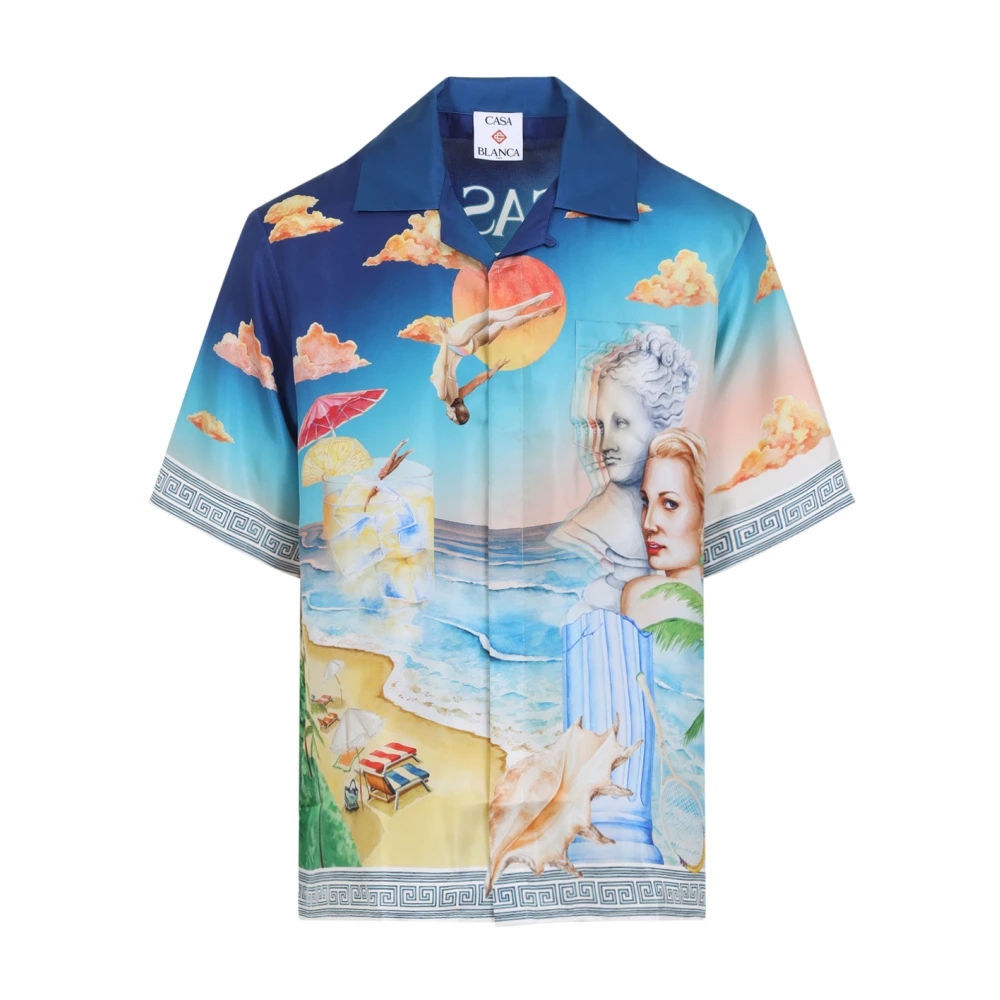 Casablanca Korte mouw Cubaanse kraag overhemd Multicolor Heren