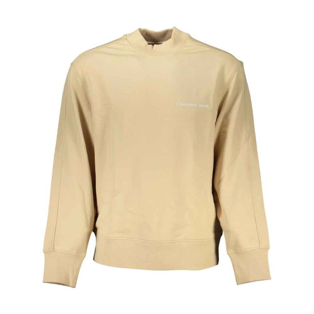 Calvin Klein Men's Beige Regenerative Cotton Crew Neck Sweater