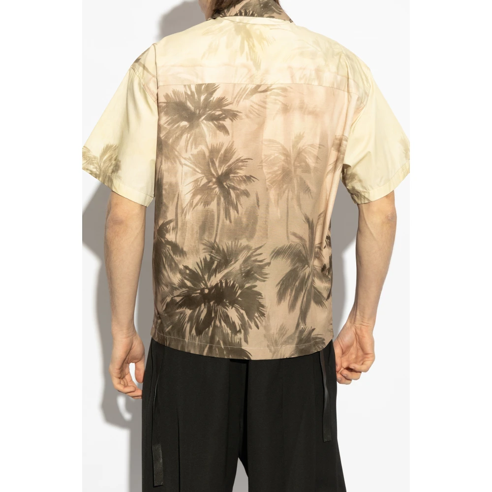 Palm Angels Shirt met print Beige Heren
