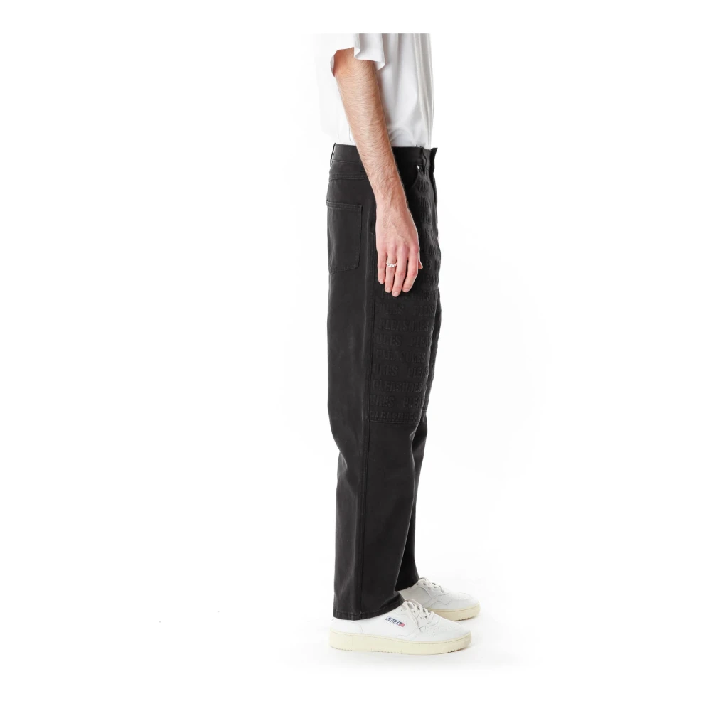Pleasures Hoge Taille Dubbele Knie Jeans Black Heren