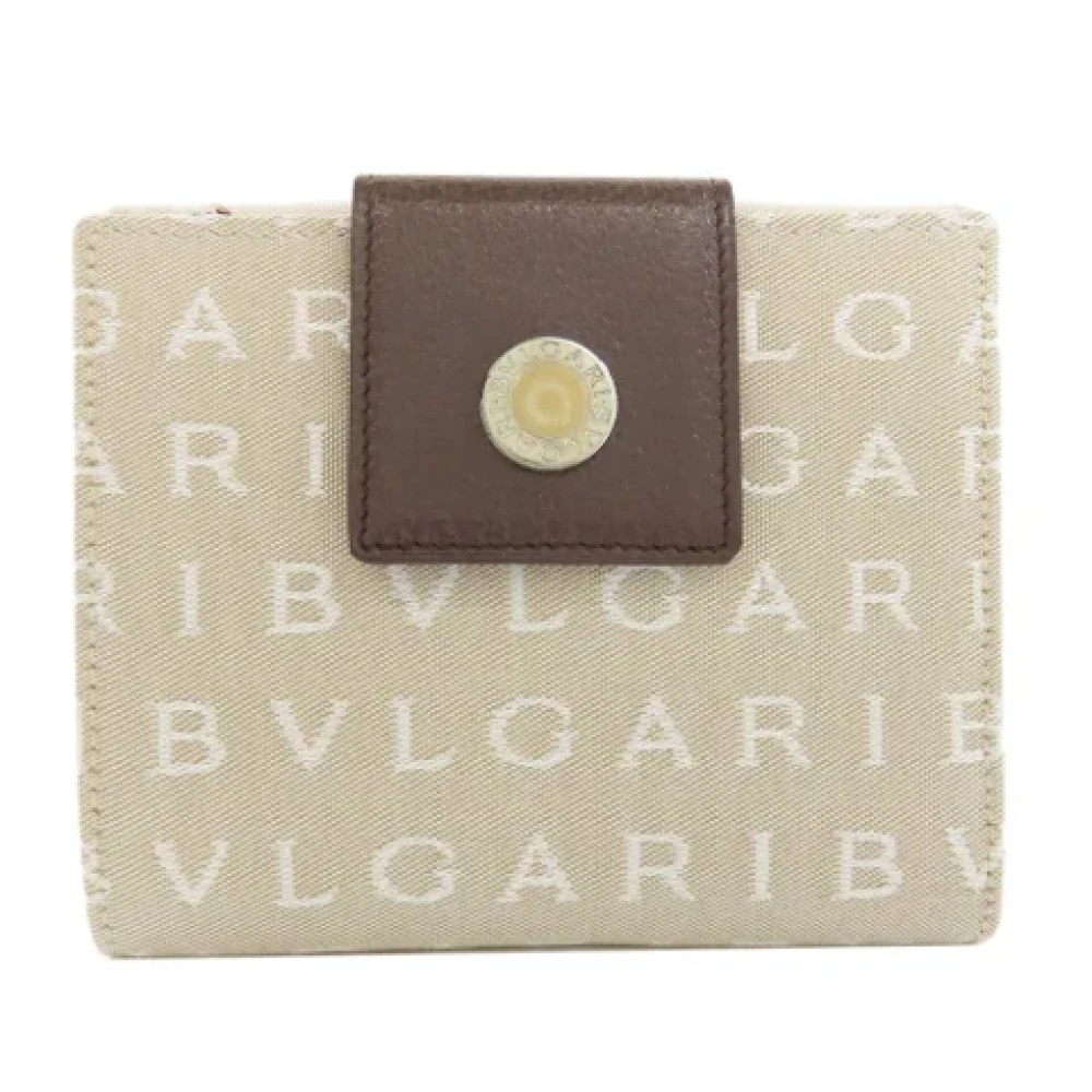Bvlgari Vintage Pre-owned Canvas wallets Beige Dames