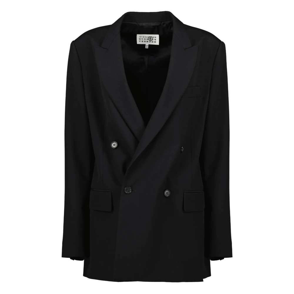 Mm6 Maison Margiela Women's Black Stapled Blazer - Blazers - M - Jackets