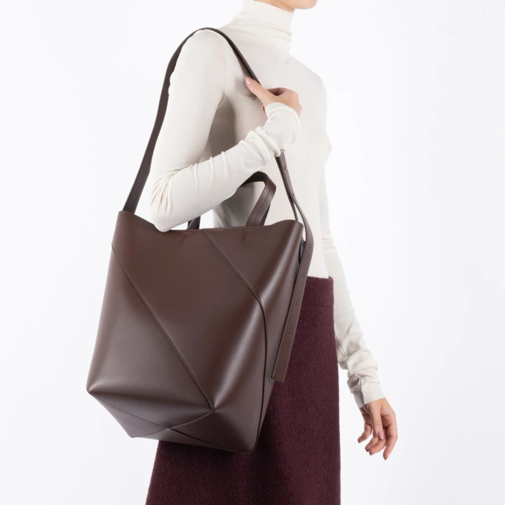 Jil Sander Donkerbruine leren tas Brown Dames