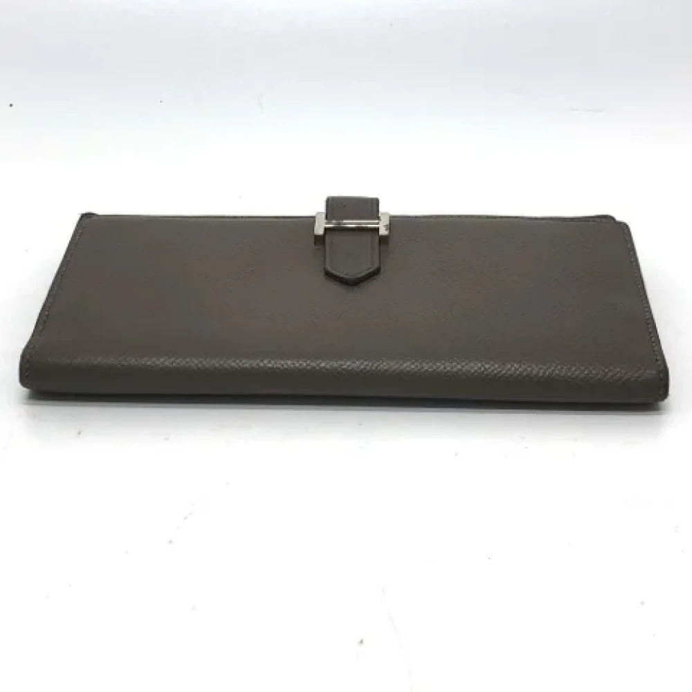 Hermès Vintage Pre-owned Leather wallets Gray Dames