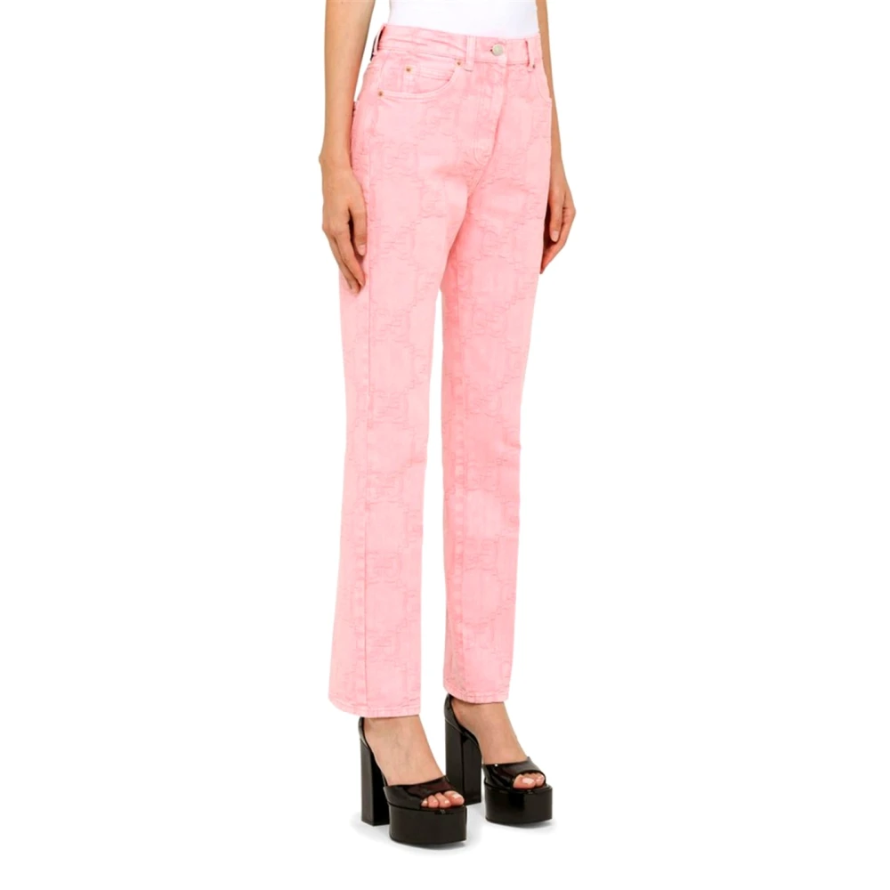 Gucci Roze GG Denim California Jeans Pink Dames
