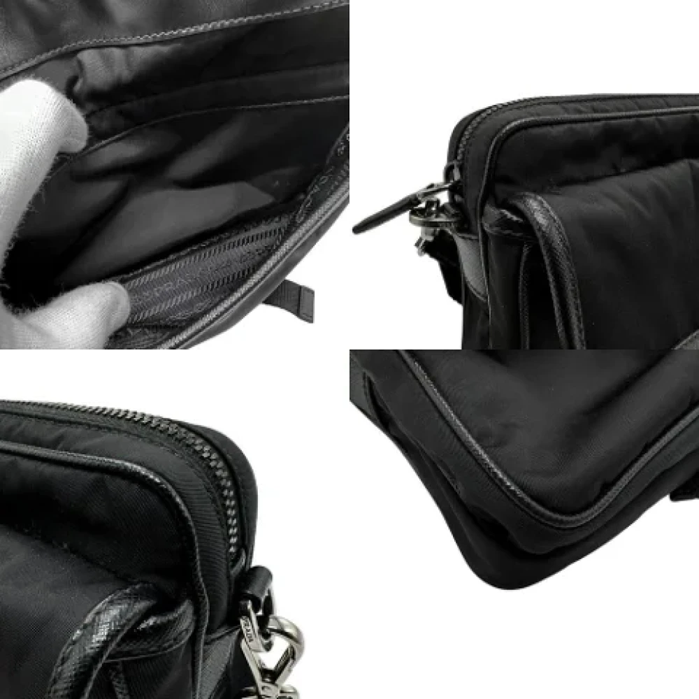 Prada Vintage Pre-owned Nylon shoulder-bags Black Dames