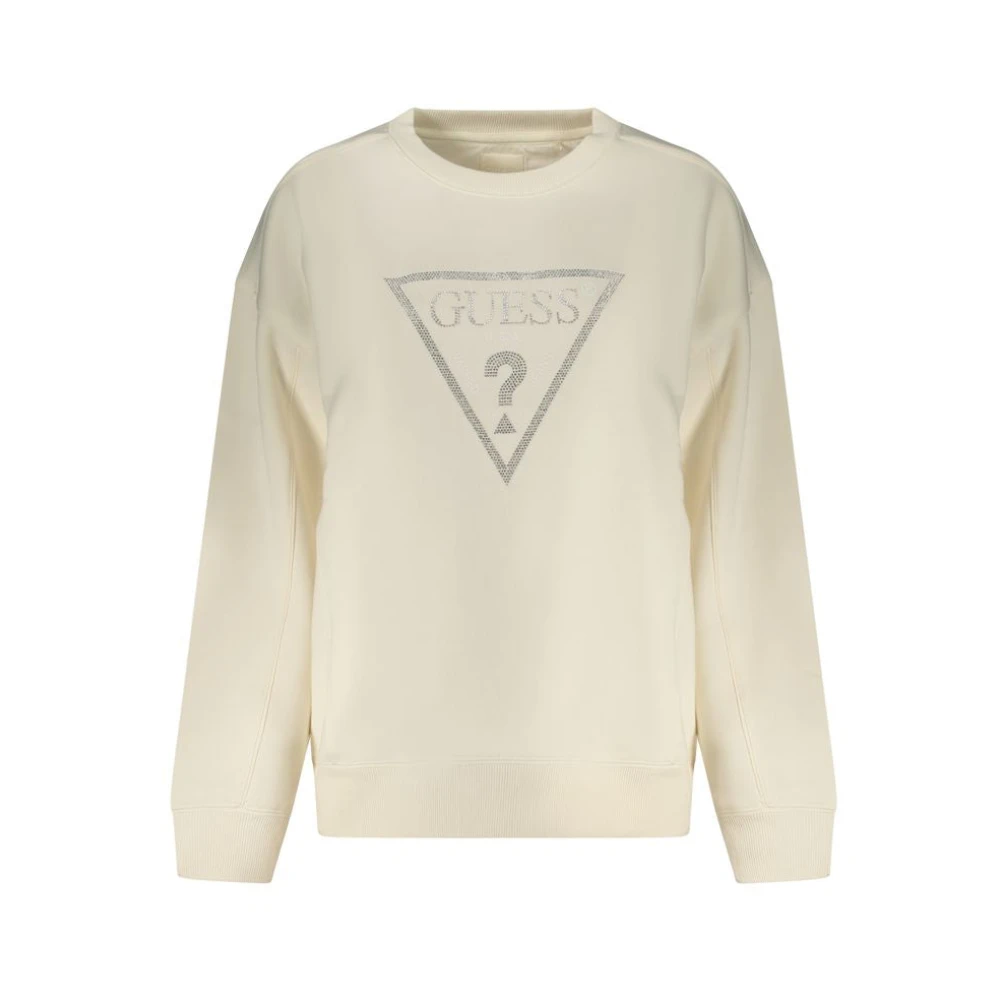Guess Women's White Sweatshirts, S, Statement Sweatshirt