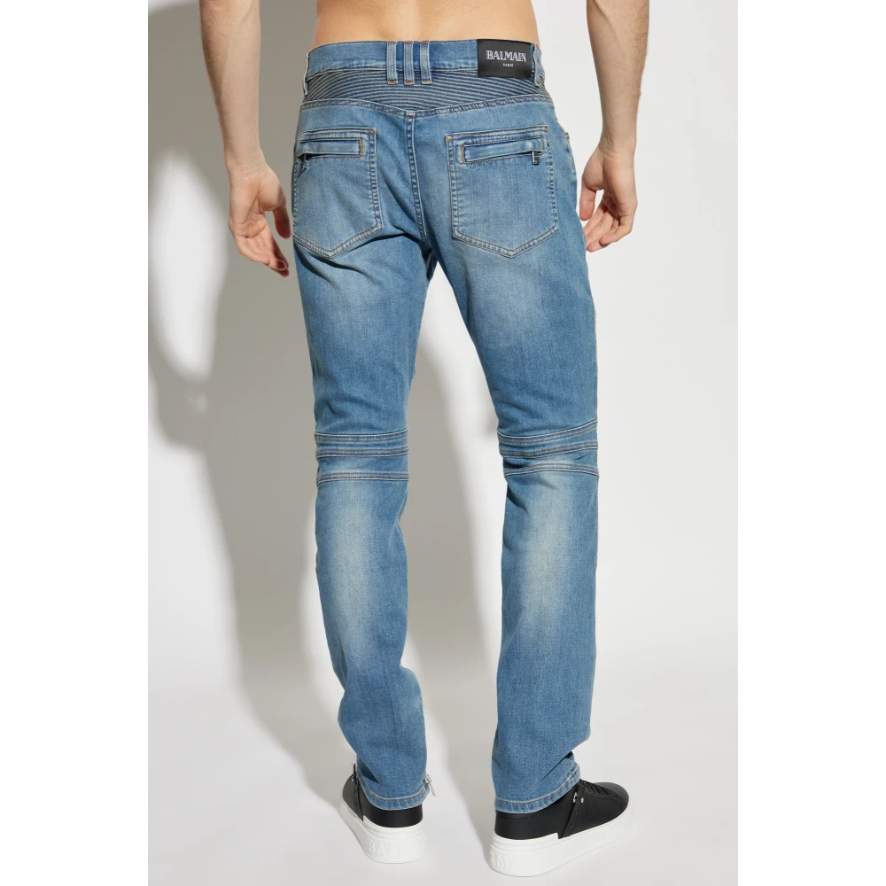 Balmain Jeans met ingenaaid ritsen in de benen Blue Heren