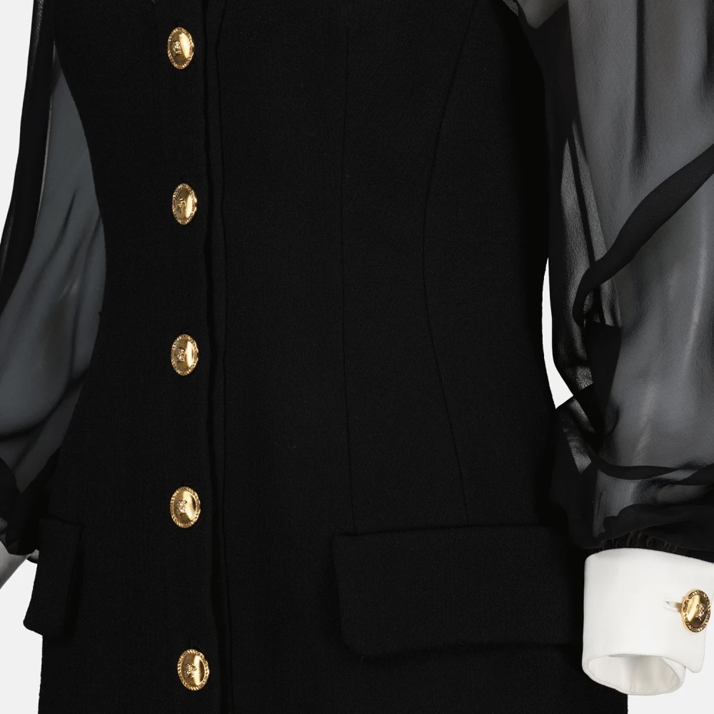 Versace Zwarte Bustier Mini Jurk Black Dames
