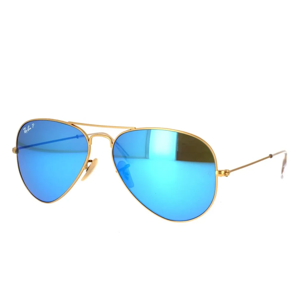 Ray - Ban Unisex Blue Ray - Ban Rb3025 Aviator 112/4L Sunglasses Metal Gold Pilot Polarized - Image 6