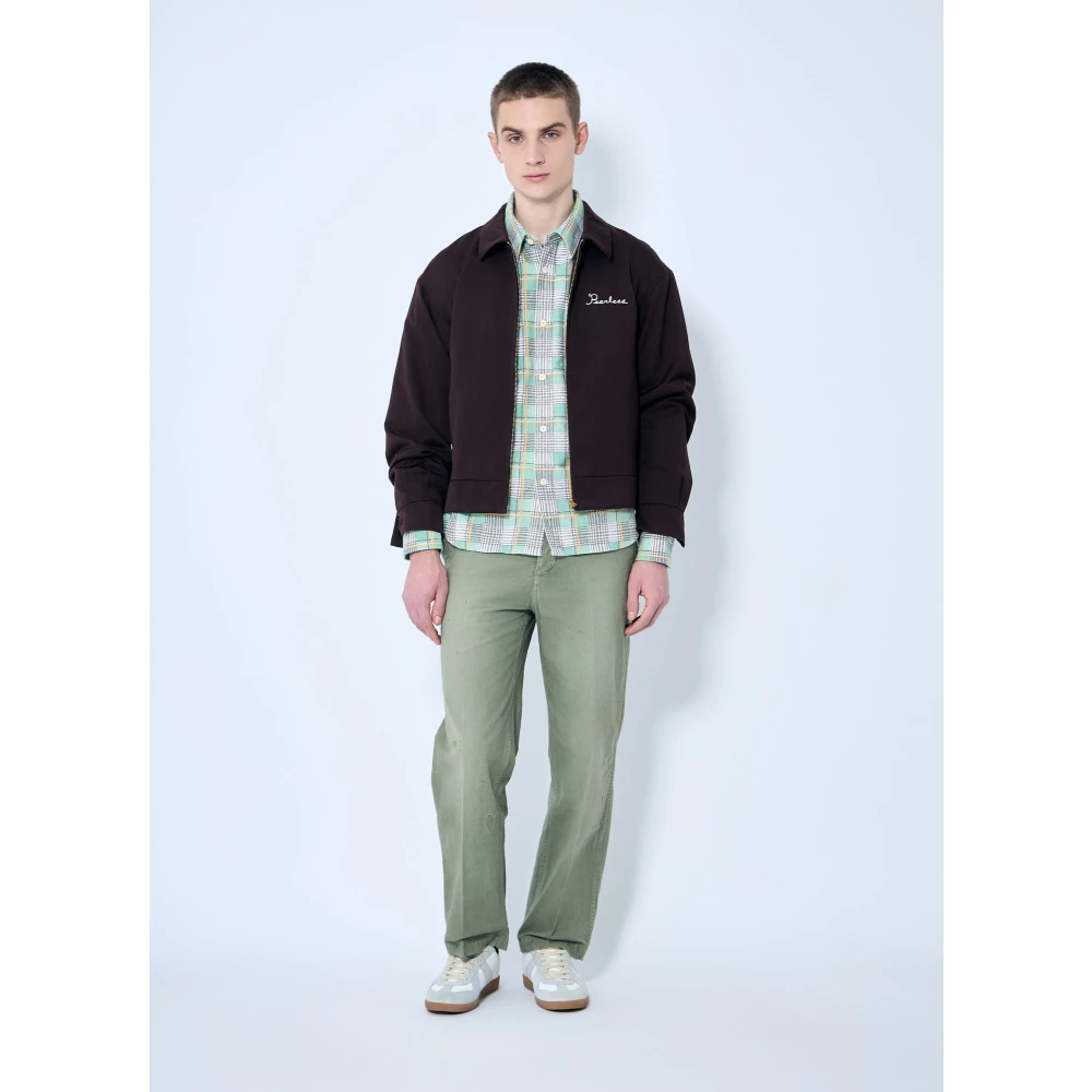 visvim Geborduurd wol-linnen jack Brown Heren