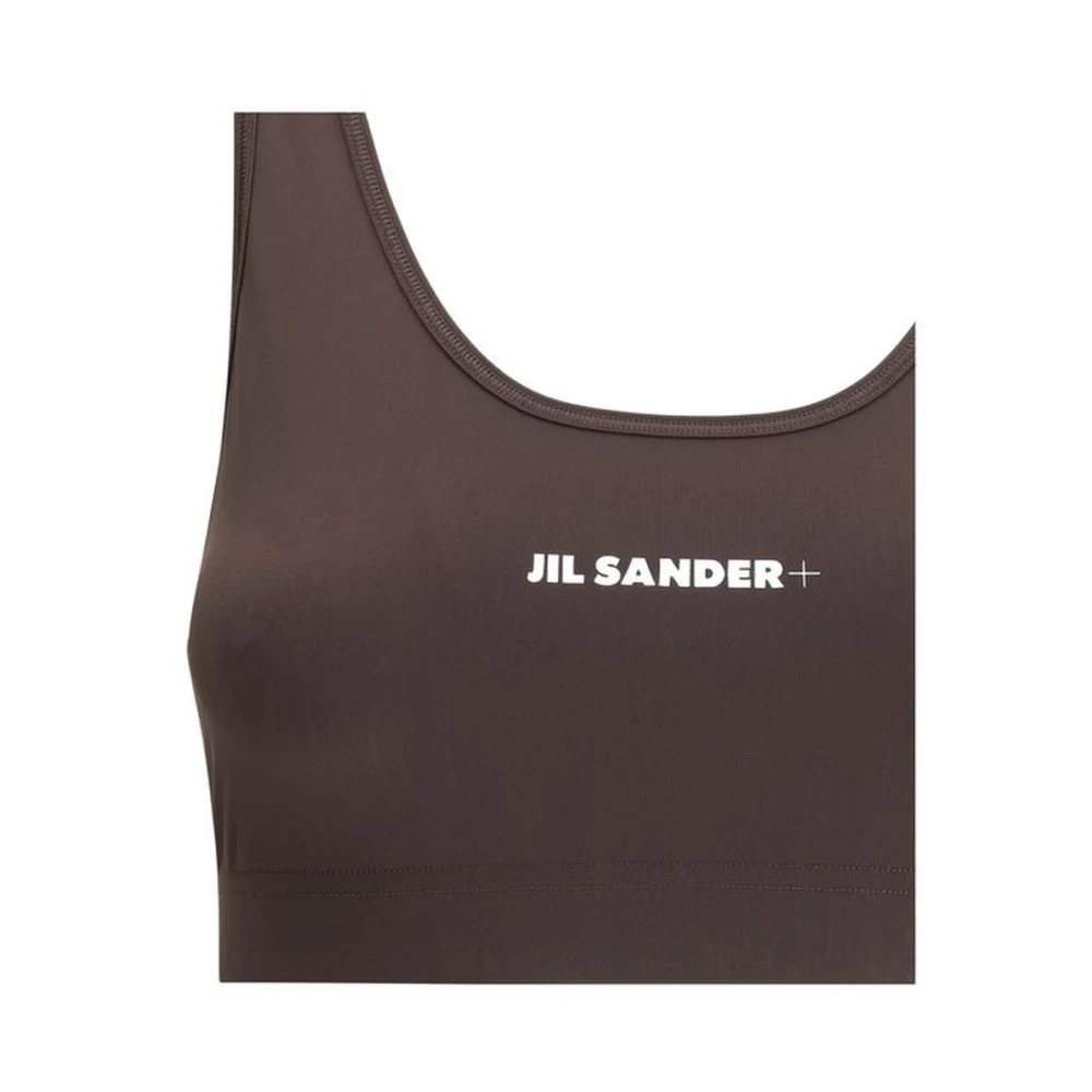Jil Sander Monogram Cropped Sport Top Brown Dames