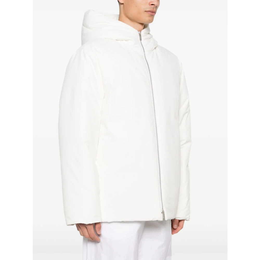 Jil Sander Witte Gewatteerde Jas Aw24 White Heren