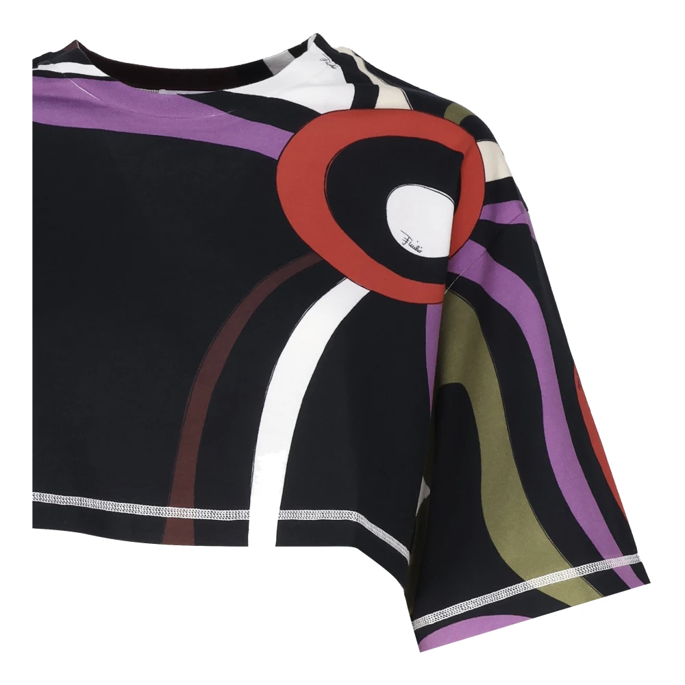 EMILIO PUCCI Zwarte T-shirts en Polos Multicolor Dames