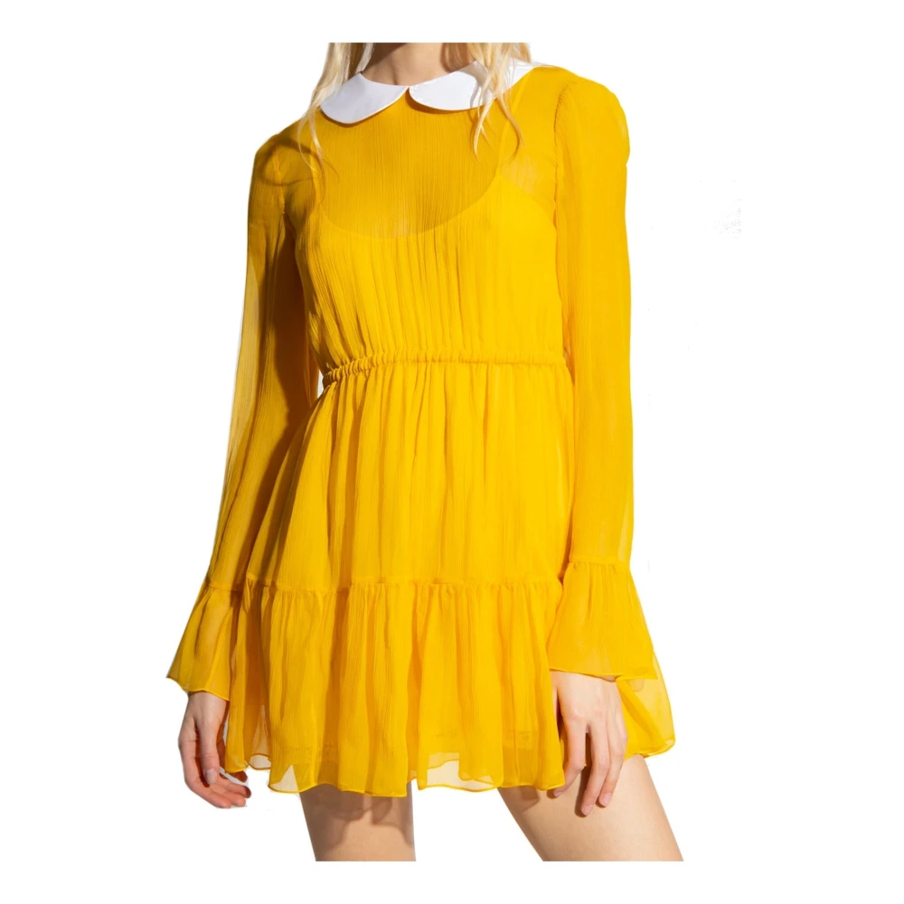 Gucci Zijden Chiffon Jurk Yellow Dames