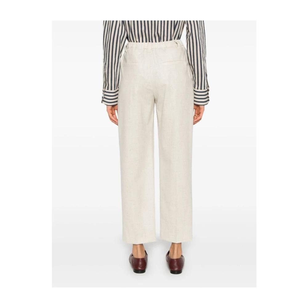BRUNELLO CUCINELLI Beige Wol-Kasjmier Broek Beige Dames