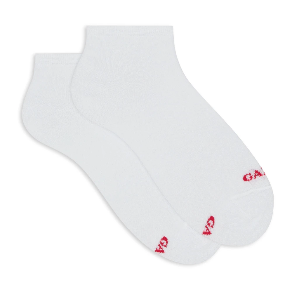 Gallo Dames Katoenen Witte Enkelsokken White Dames