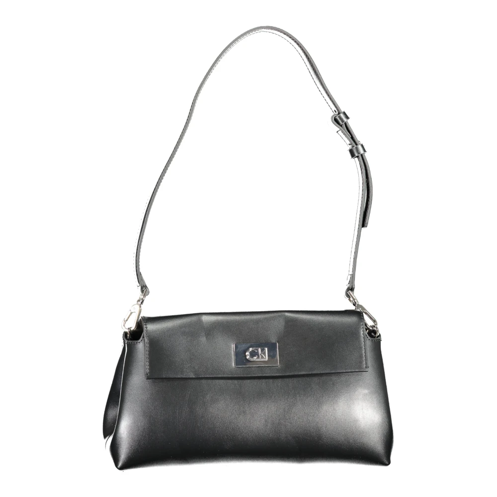 Calvin Klein Zwarte Dames Schoudertas met Verstelbare Band Black Dames