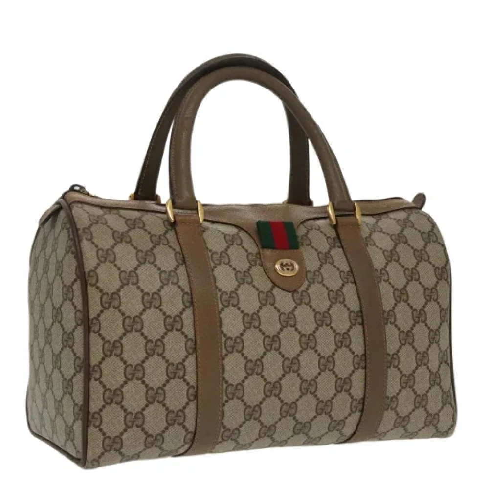 Gucci Vintage Pre-owned Canvas travel-bags Beige Dames