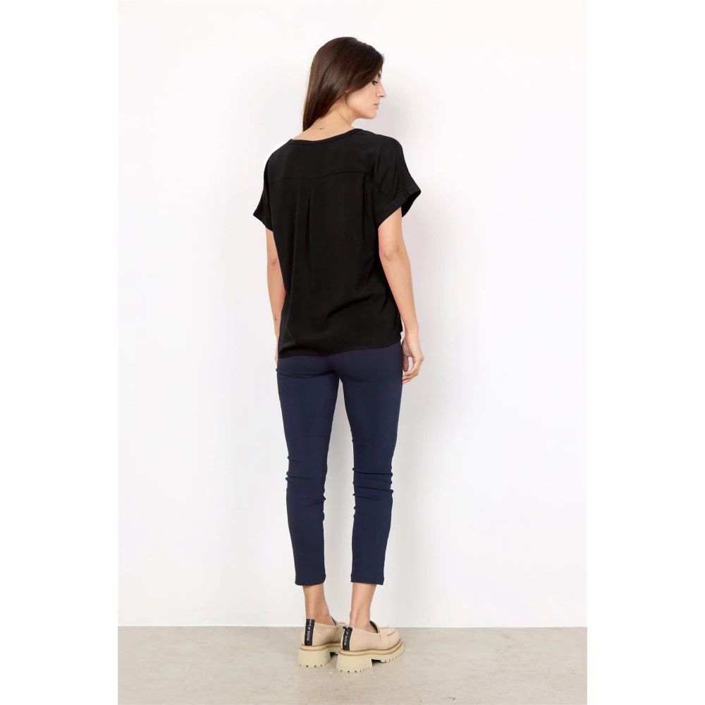 Soyaconcept V-hals shirt met korte mouwen Black Dames