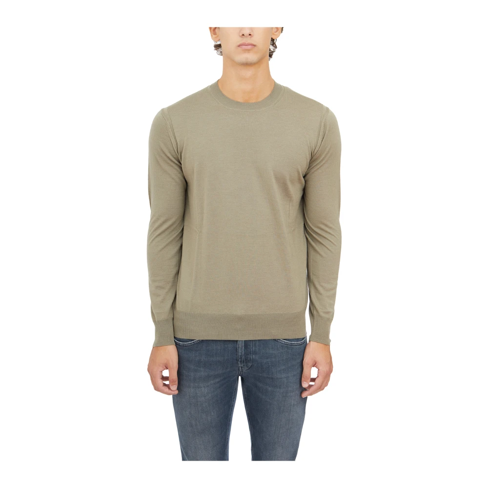Paolo Pecora Wollen Crew Neck Trui Beige Heren