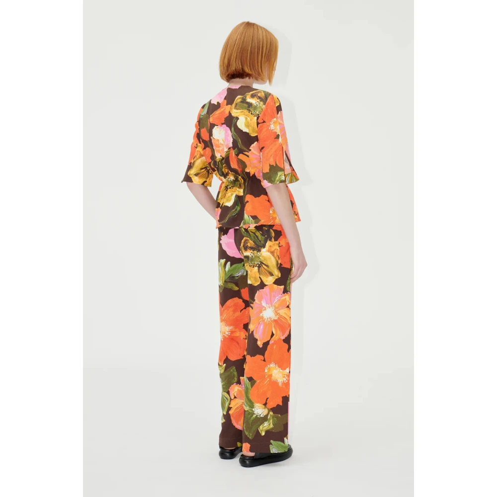 Stine Goya Bloemen Wijde Hoge Taille Broek Multicolor Dames