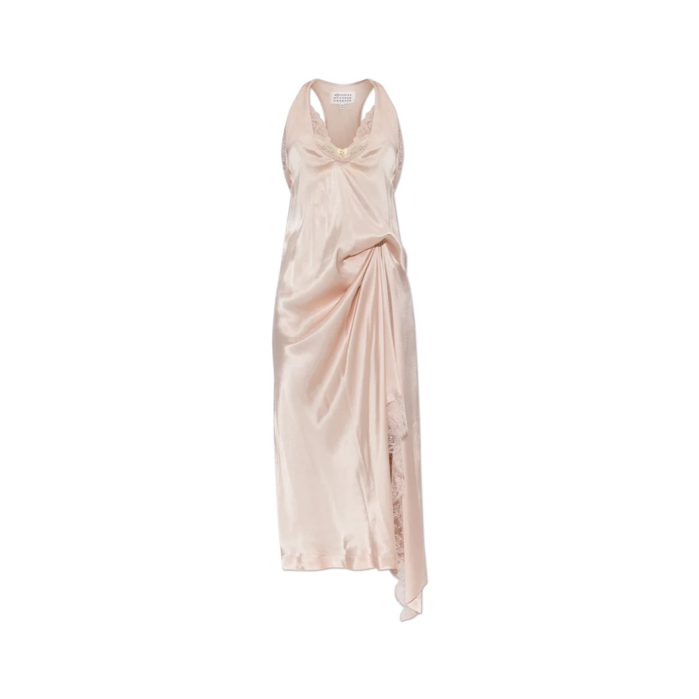Maison Margiela , Party Dresses, Female, Pink, Xs, Dress With Lace Finishing