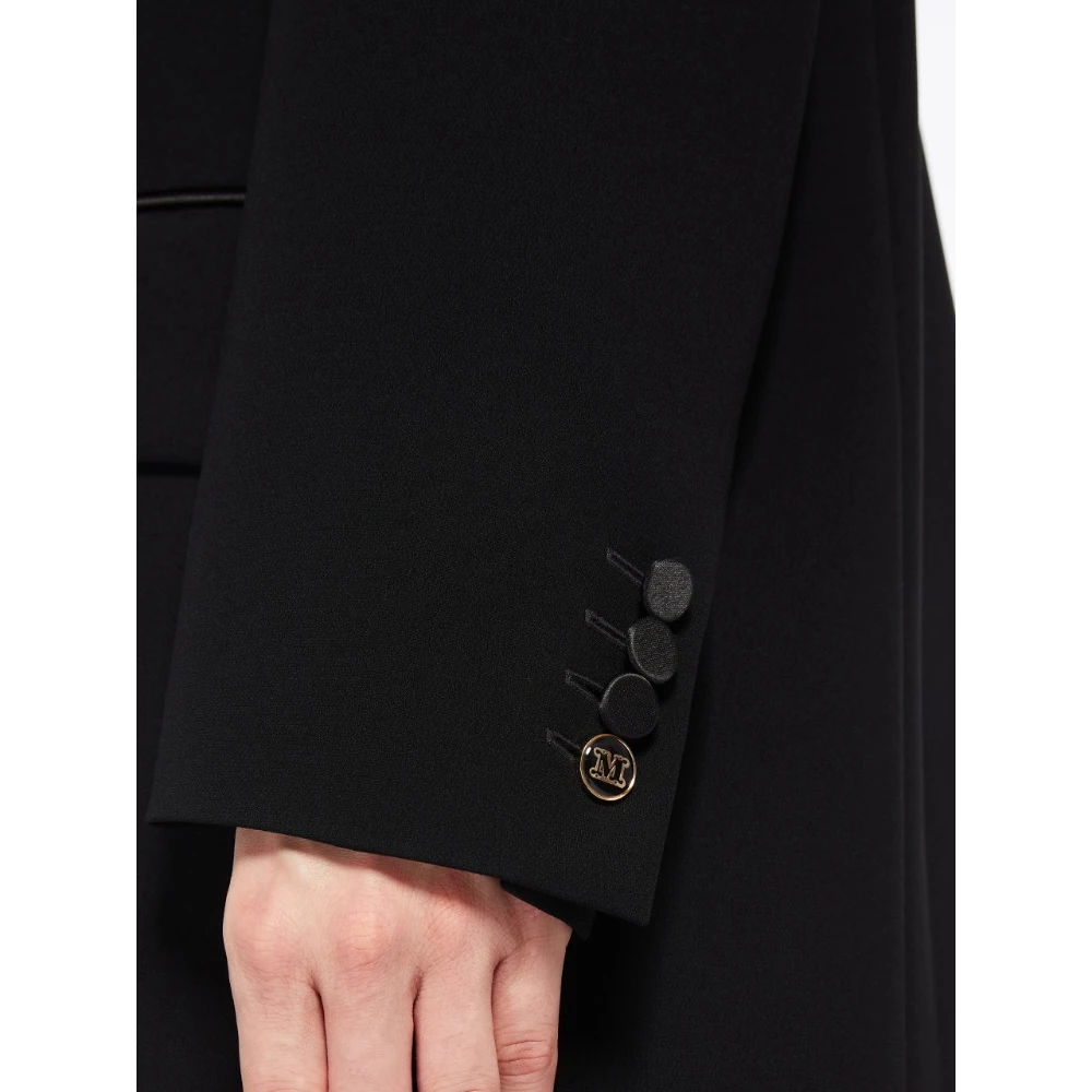 Max Mara Zwarte Oversized Smoking Jas Black Dames