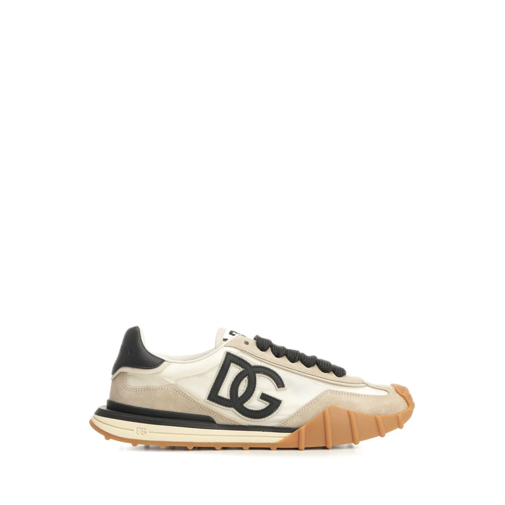 Dolce & Gabbana Fabric Sneakers Heren Schoenen Beige