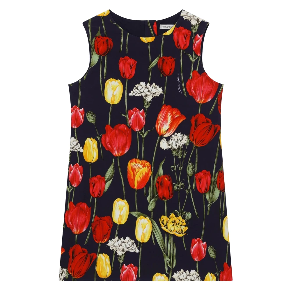Dolce & Gabbana Girls Multicolor Tulip Dress In Multicolour Size 6 Y