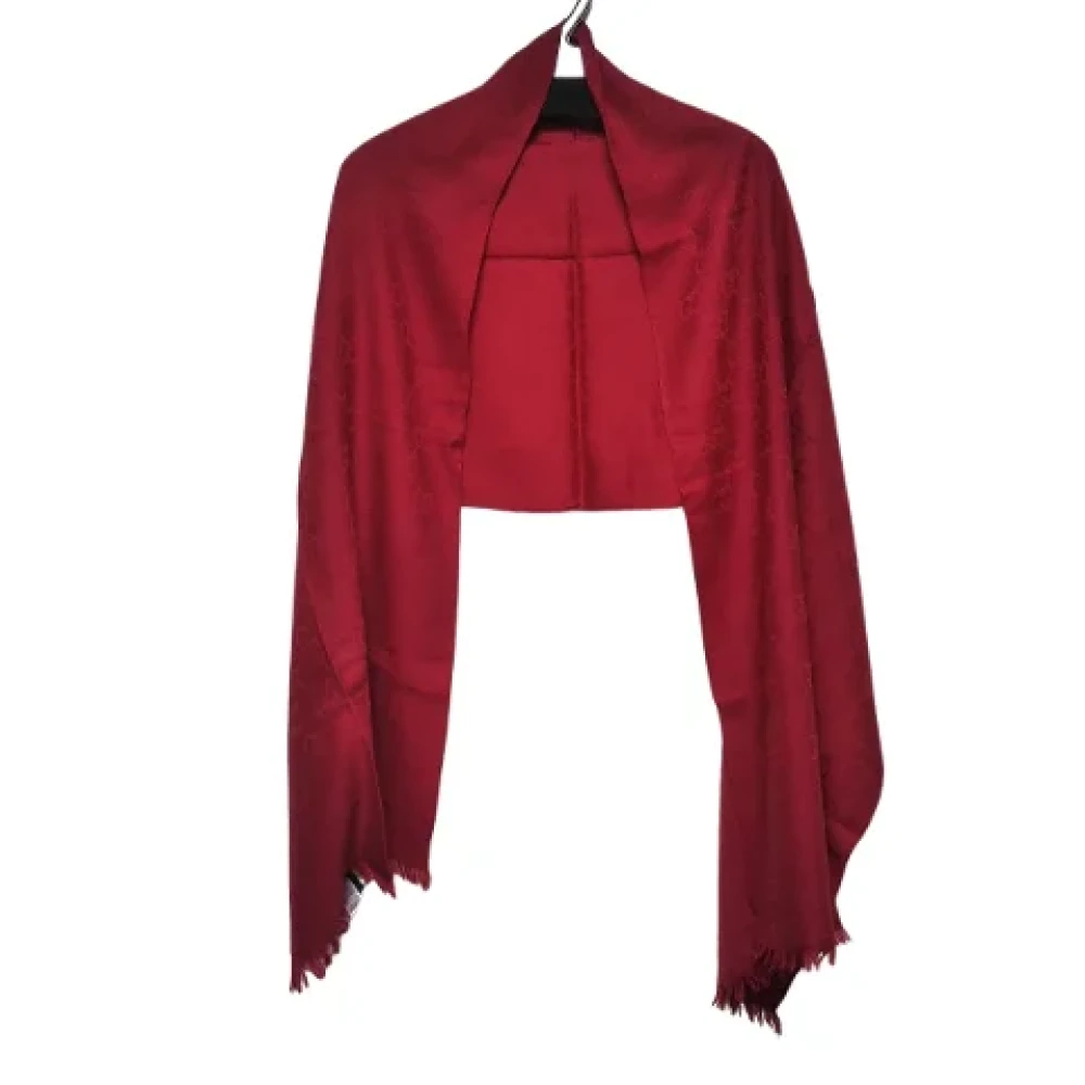 Gucci Vintage Tweedehands Rode Wollen Sjaal Red Dames