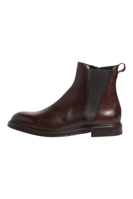 Brun Chelsea Läder Mid Calf Stövlar