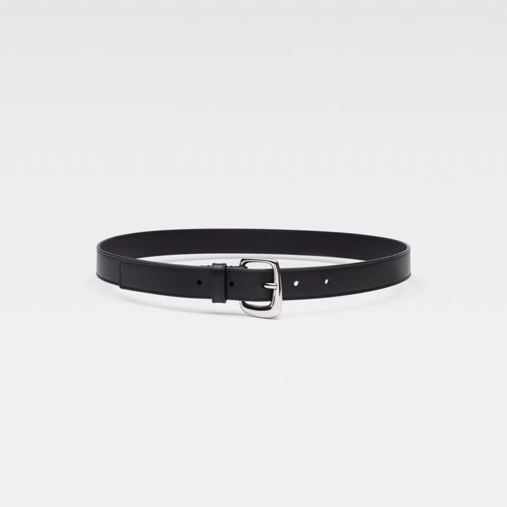 Jacquemus Ovalo Riem Zwart Leer Italië Black Dames