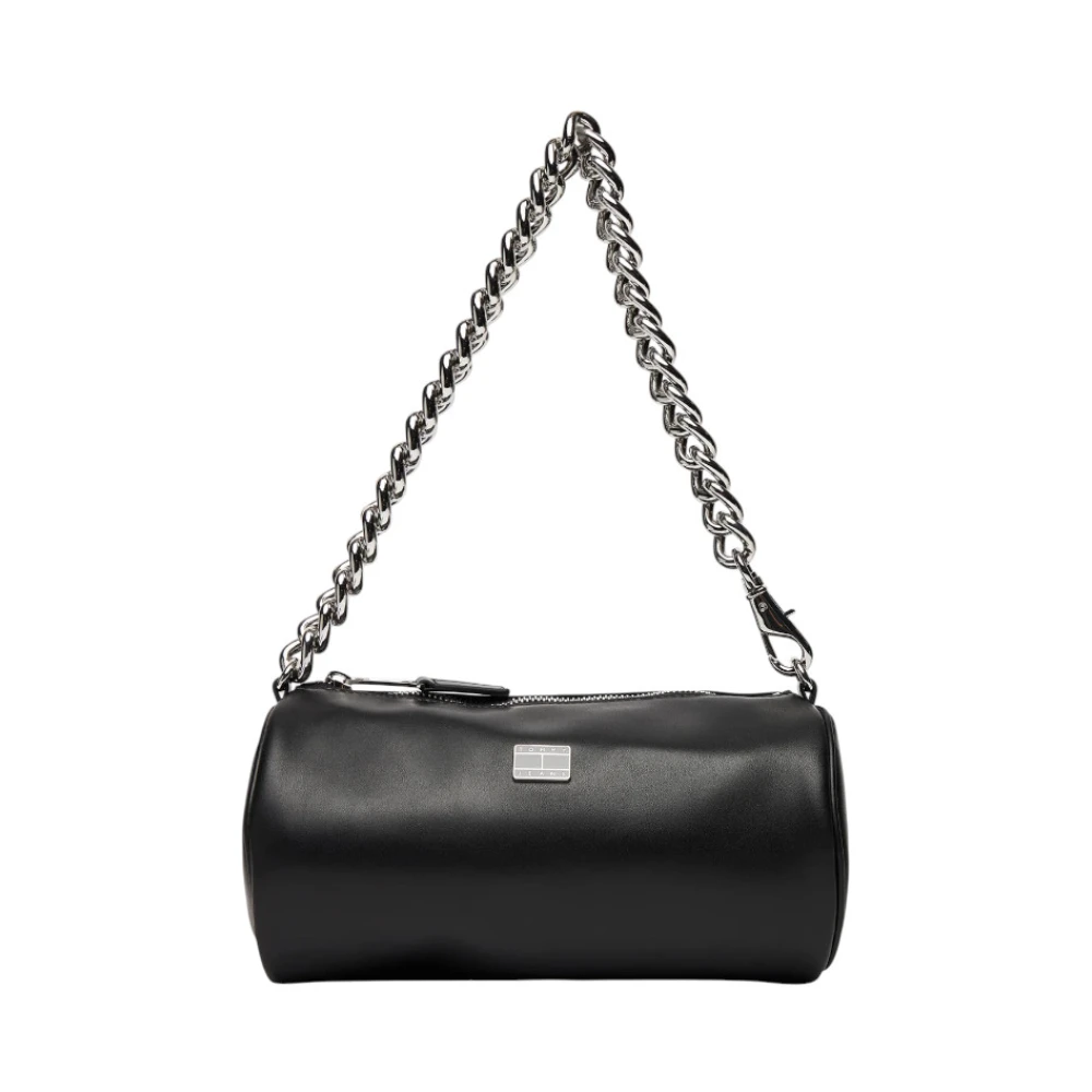 Tommy Jeans Chain Shoulder Bag With Metallic Strap - Female - Shoulder Bags - Black - One Size - Bags
