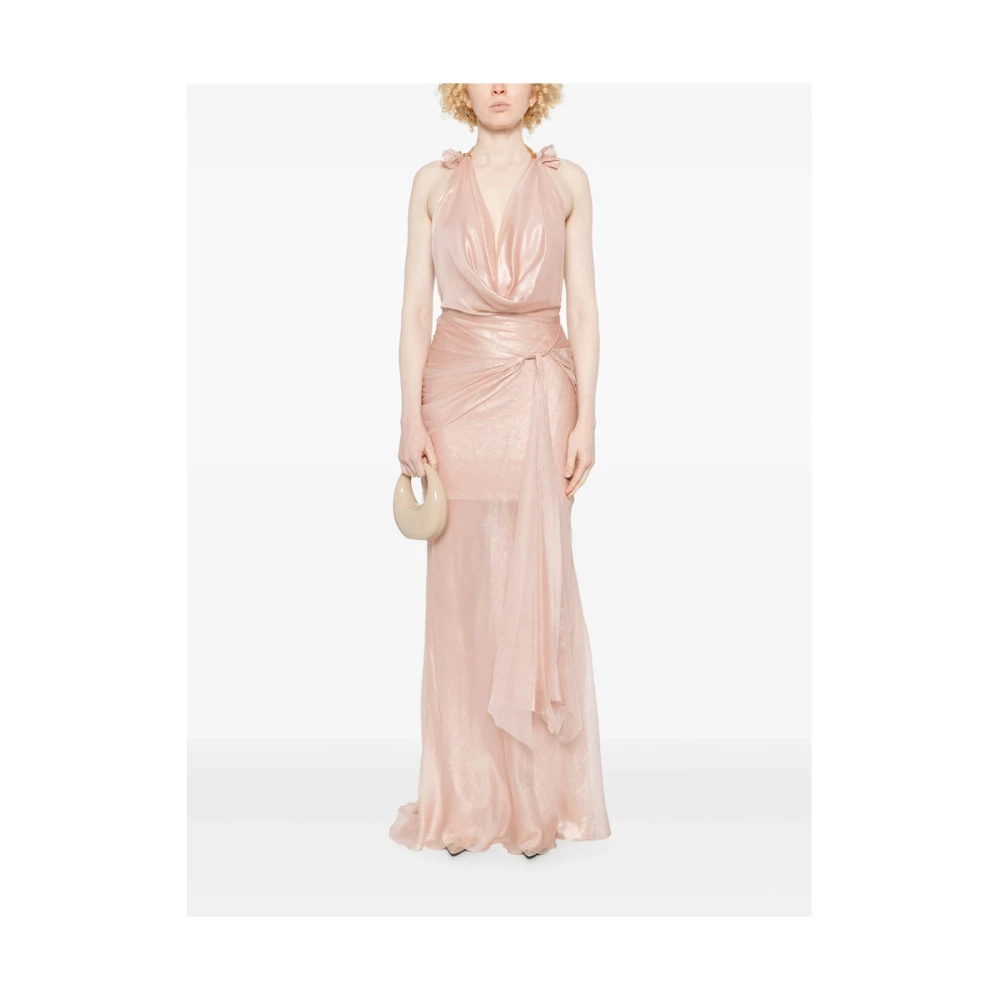 Maria Lucia Hohan Roze Halternek Open Rug Jurk Pink Dames