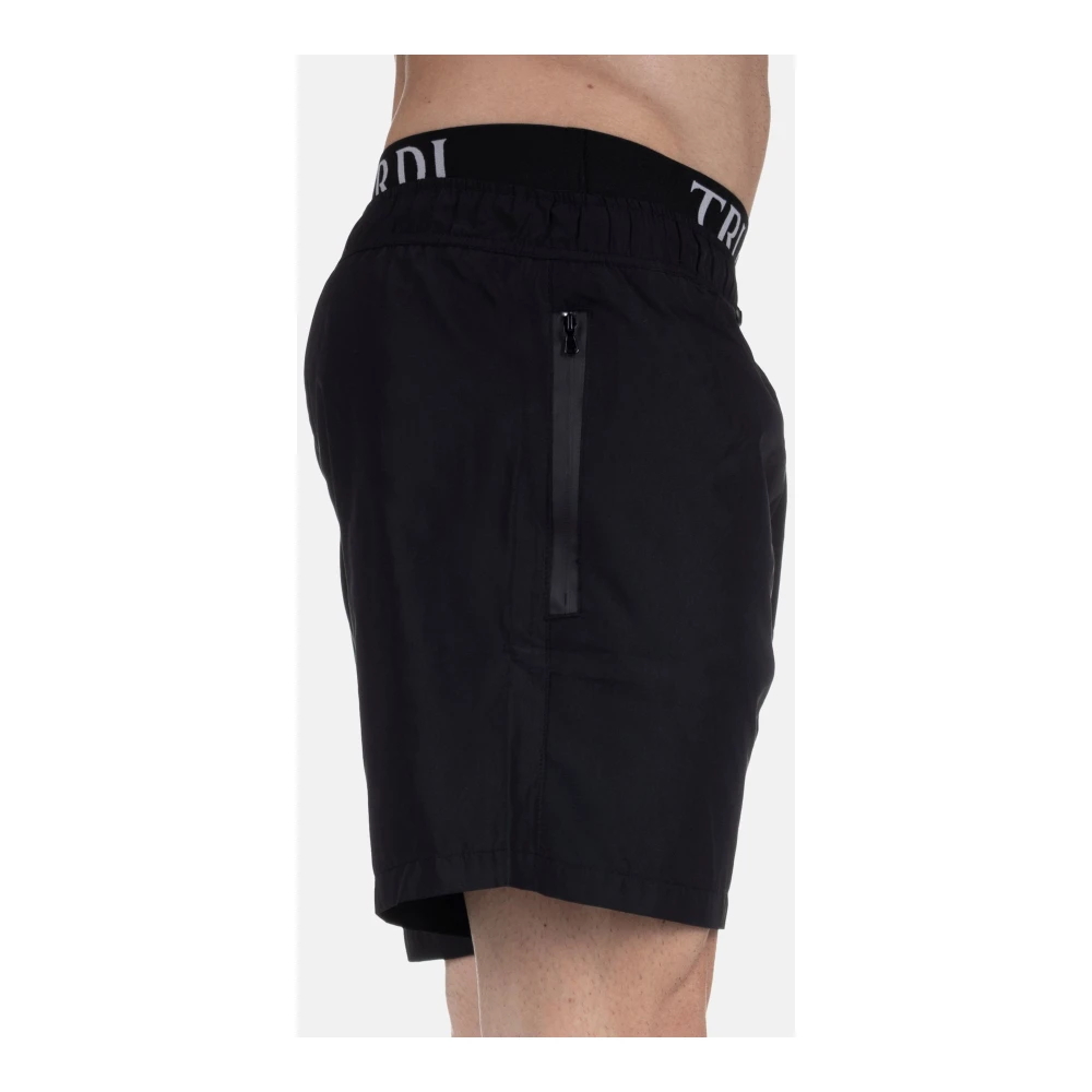 Trussardi Sportieve Branded Zwemkleding voor Heren Black Heren