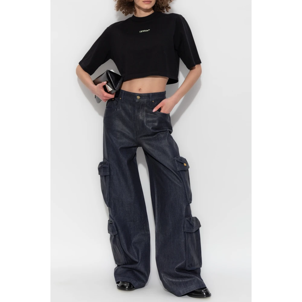 Amiri Jeans met logo Blue Dames