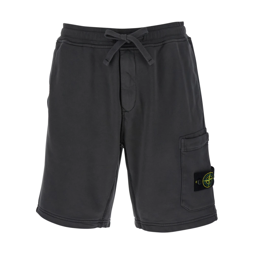 Stone Island Grijze Katoenen Shorts met Trekkoord Taille Gray Heren