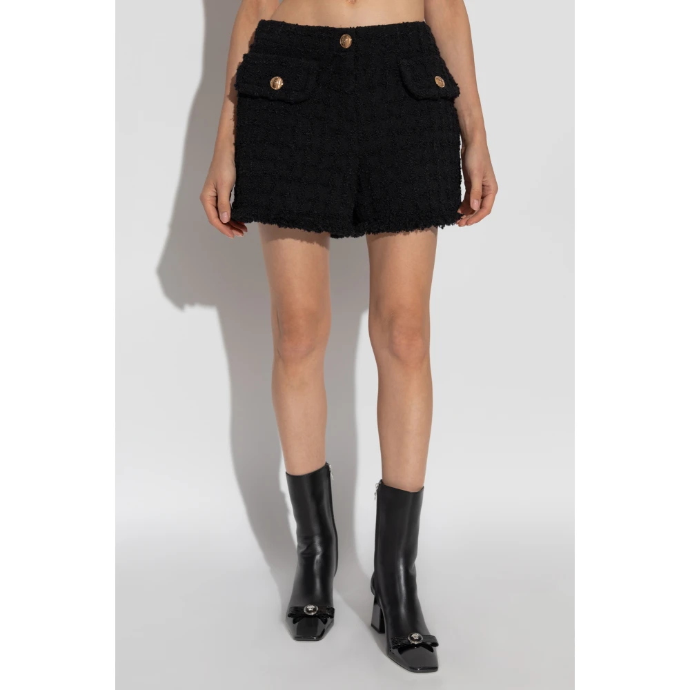 Versace Tweed Shorts Black Dames