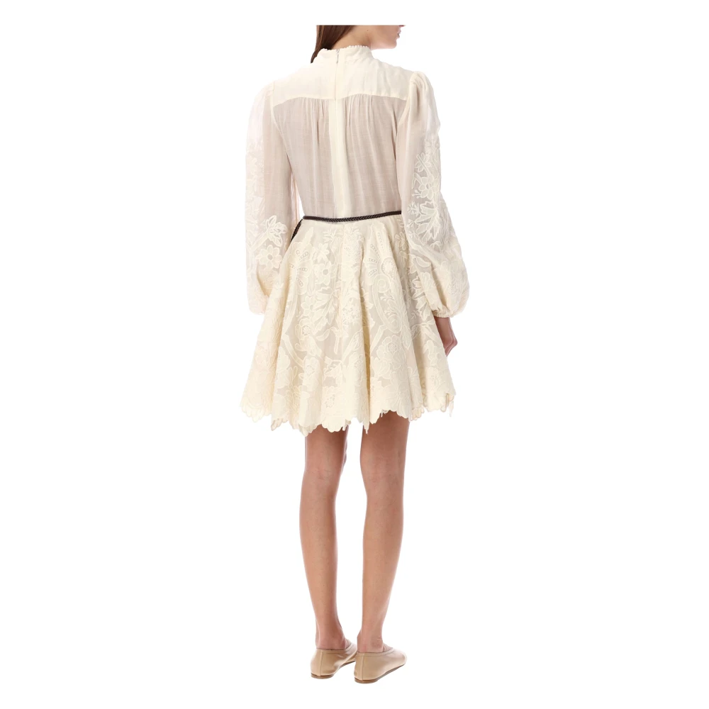 Zimmermann Crème Kant Mini Jurk Aw24 Beige Dames
