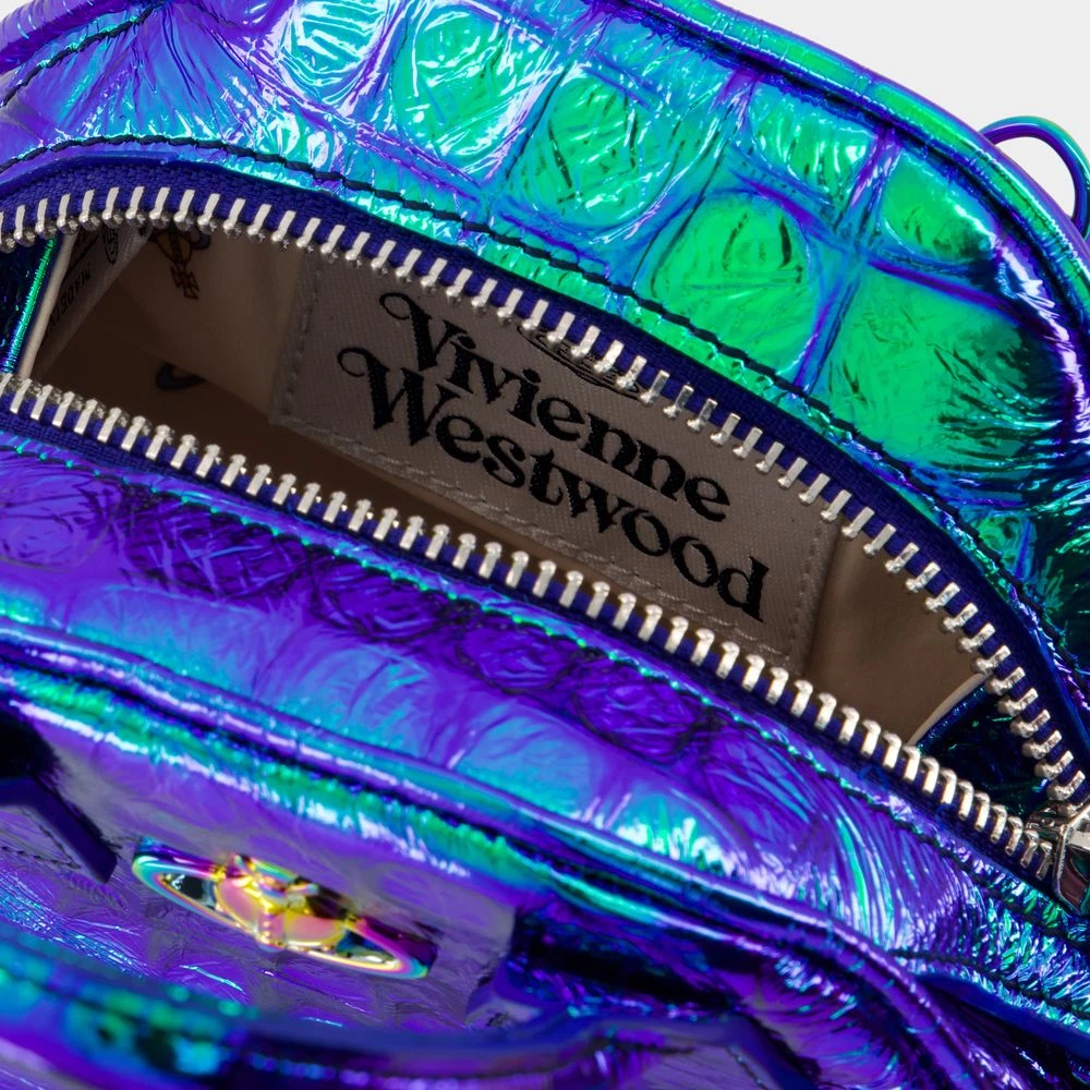 Vivienne Westwood Blauwe Krokodil-geprint Leren Crossbody Tas Blue Dames