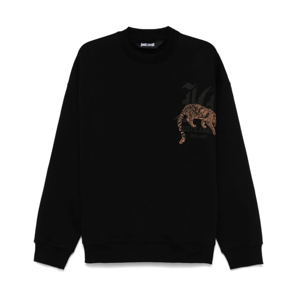 Just Cavalli Zwarte Tiger Motif Trui Black Heren